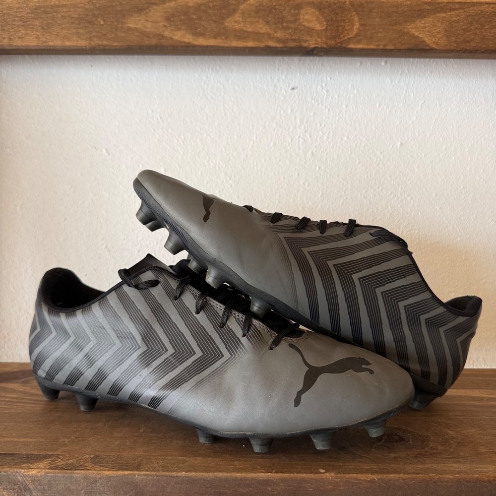 Puma Tacto II FG AG Soccer Cleats Men's US 13 Black Gray 106701-03